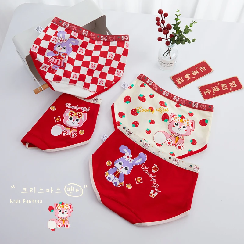 4PCS Soft Underwear Cartoon Children\'s Cotton Girl Panties Briefs Cute Shorts Panties for Girls Underwears Clothing Mother Kids
