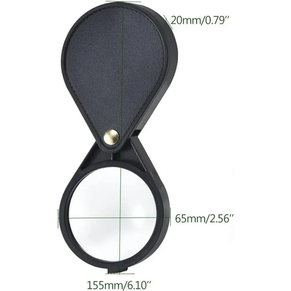 10x Magnifier Folding High Power Glass Magnifier Reading Handheld Magnifier Jewelry Antique Appraisal