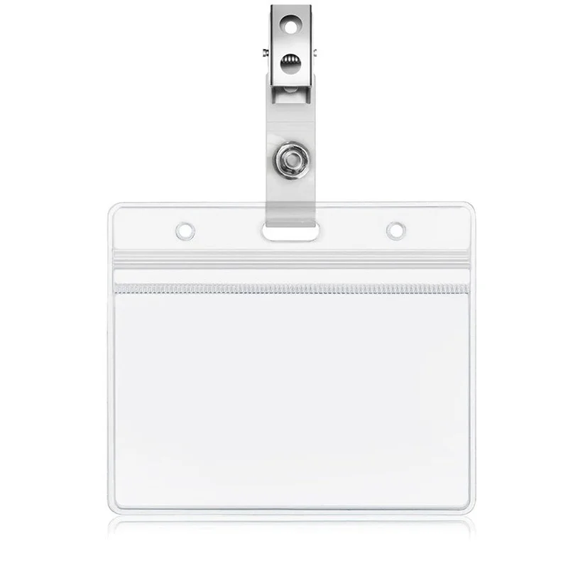 1pc Soft Certificate Card Sleeve Cover Horizontal Vertical Pass Access Bus Chest Pocket Staff Work Card Holder Badge Case