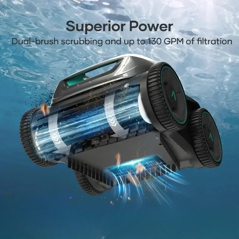 Aspirapolvere per piscina robotico senza fili, aspirapolvere per piscine interrate, aspirapolvere per piscina di navigazione intelligente dura, elettrodomestici per la pulizia