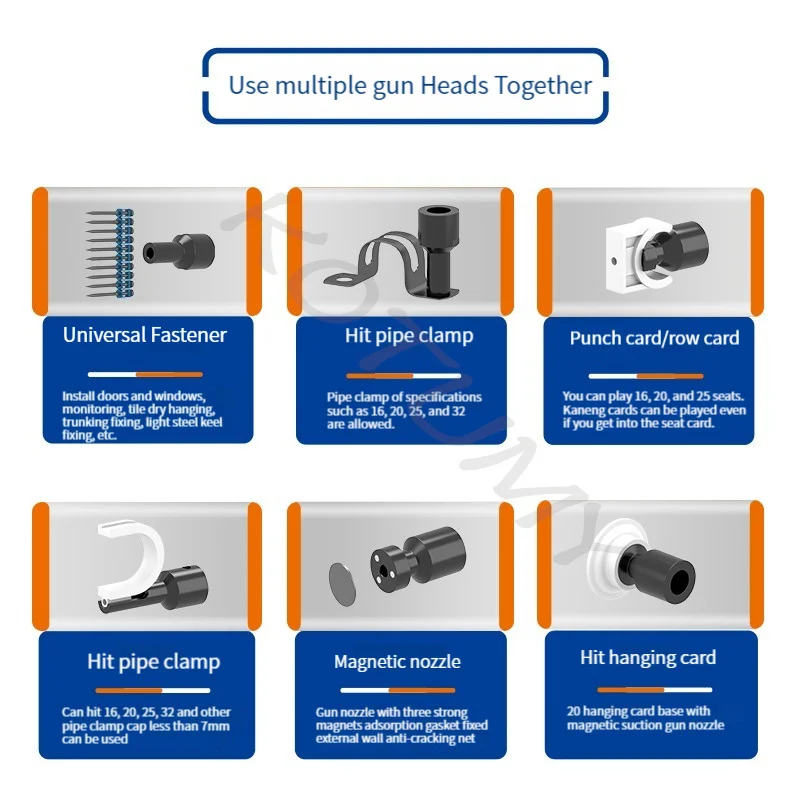 Pneumatic Nail Gun Woodworking Concrete Door and Window Trough Decorative Fixed Nailer Gas Nail Gun Electric Cement Nail Gun