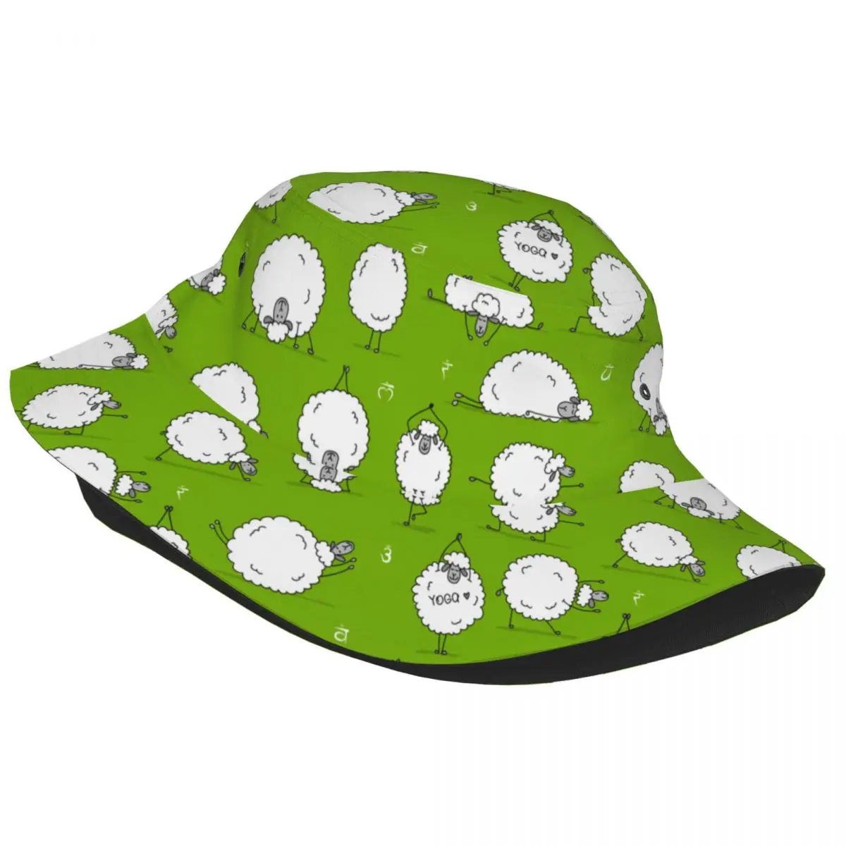 Spring Headwear Funny Sheep Doing Yoga Accessories Bob Hats Trendy Unisex Sun Hat For Vacation