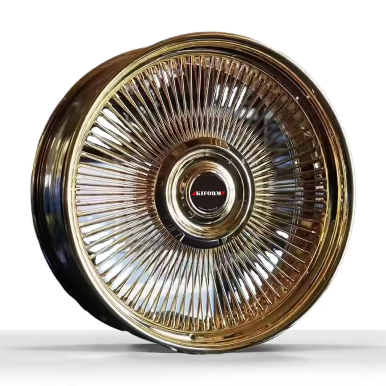 

X-RIMS Hot Selling Gold Chrome 20 22 24 26 Inch For Luxury Passenger Car Rim 100 150 Spoke Wire Wheels