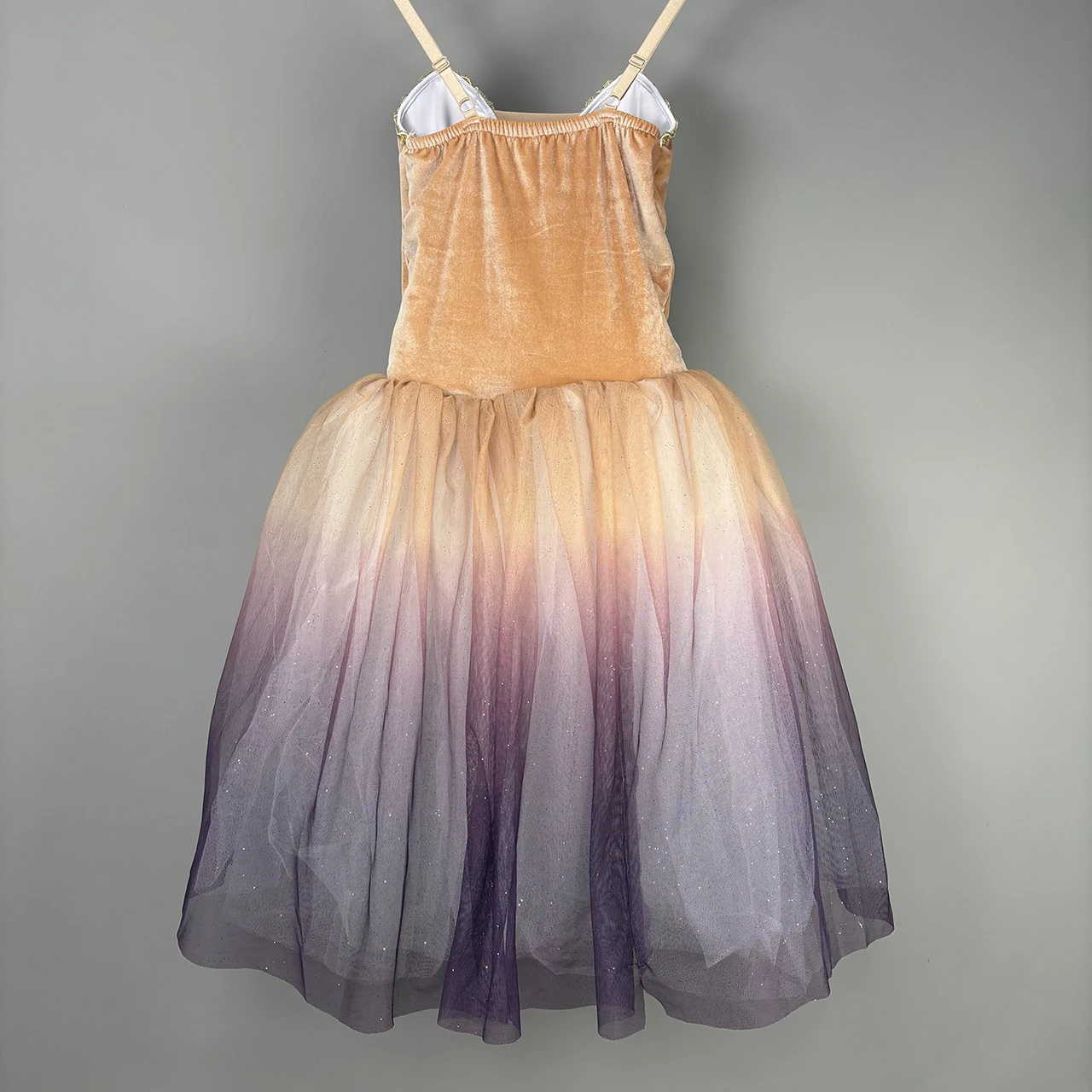 Girls Professional Ballet Dance Gradient Purple Sequin Tulle Long Tutu Skirt Women Adult Kids Ballerina Dress Romantic Tutus