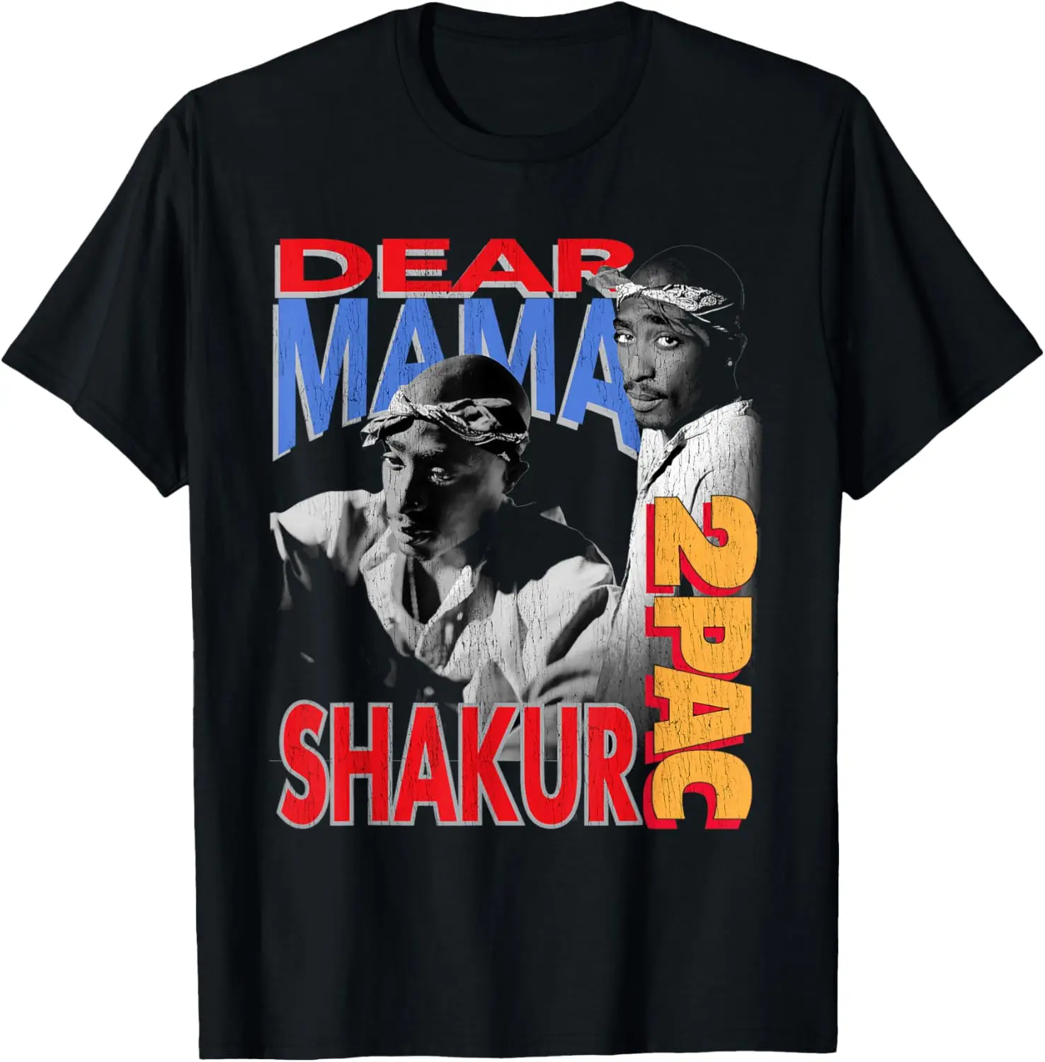 Official Tupac Dear Mama 2PAC T-Shirt 100% Cotton Trendy Y2K Short-Sleeve Tee – Soft, Quick-Drying, & Moisture-Wicking; Ideal