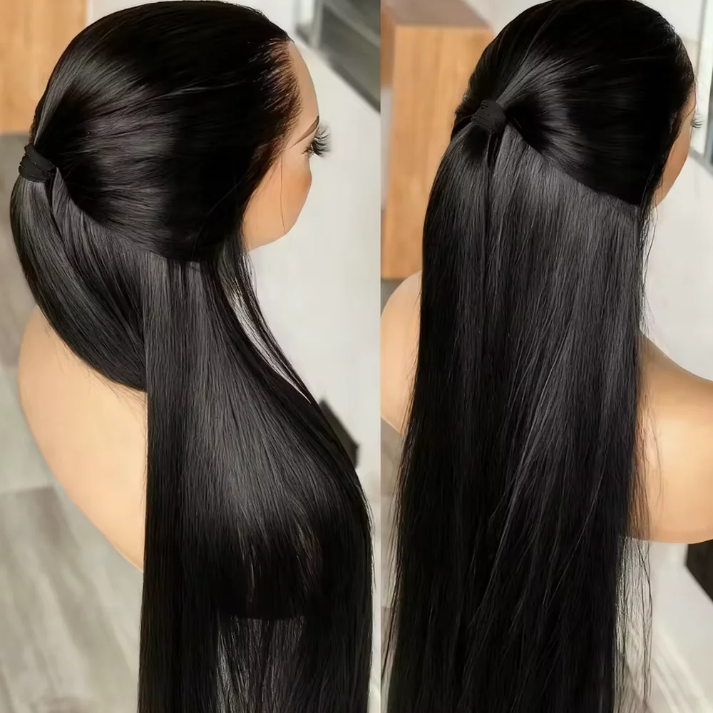 

250 Density 13x4 Transparent Lace Front Wig Human Hair 42 Inch Straight Hair Wig Human Hair 13x6 HD Lace Frontal Wig For Women