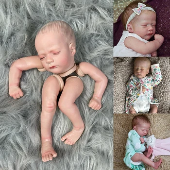 17 inch Ashley already painted doll kits vinyl reborn baby kit lifelike newborn baby soft sleeping