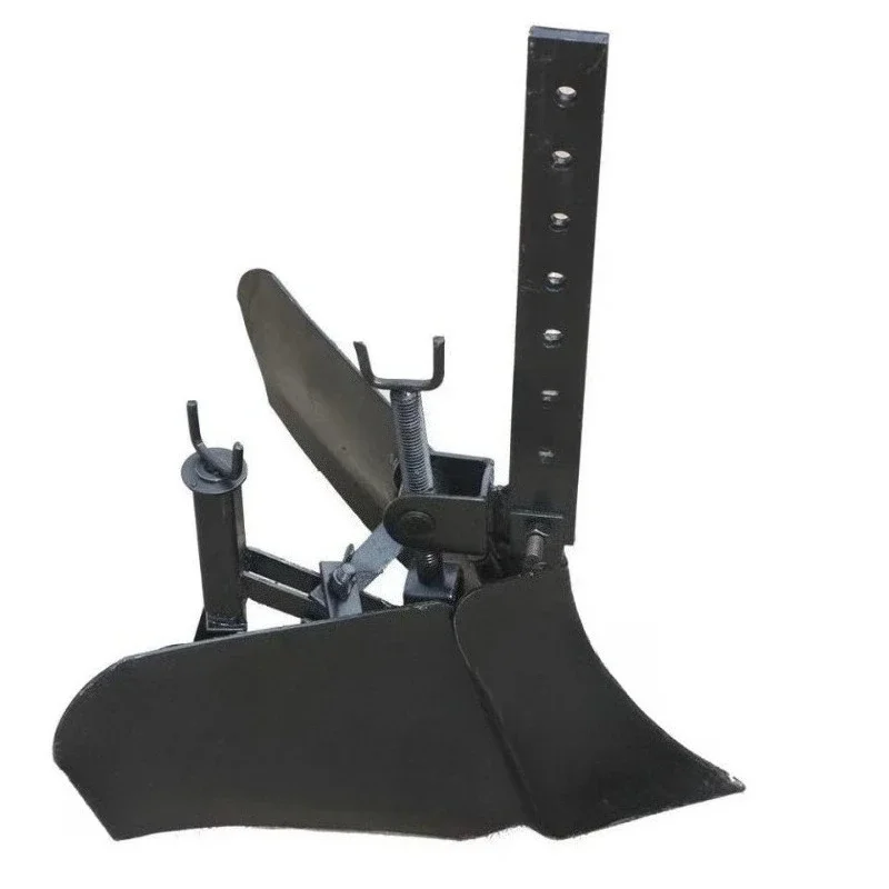 Tiller Attachment with Tail Wheel, Adjustable Width Ditcher Plow for Farm Cultivation