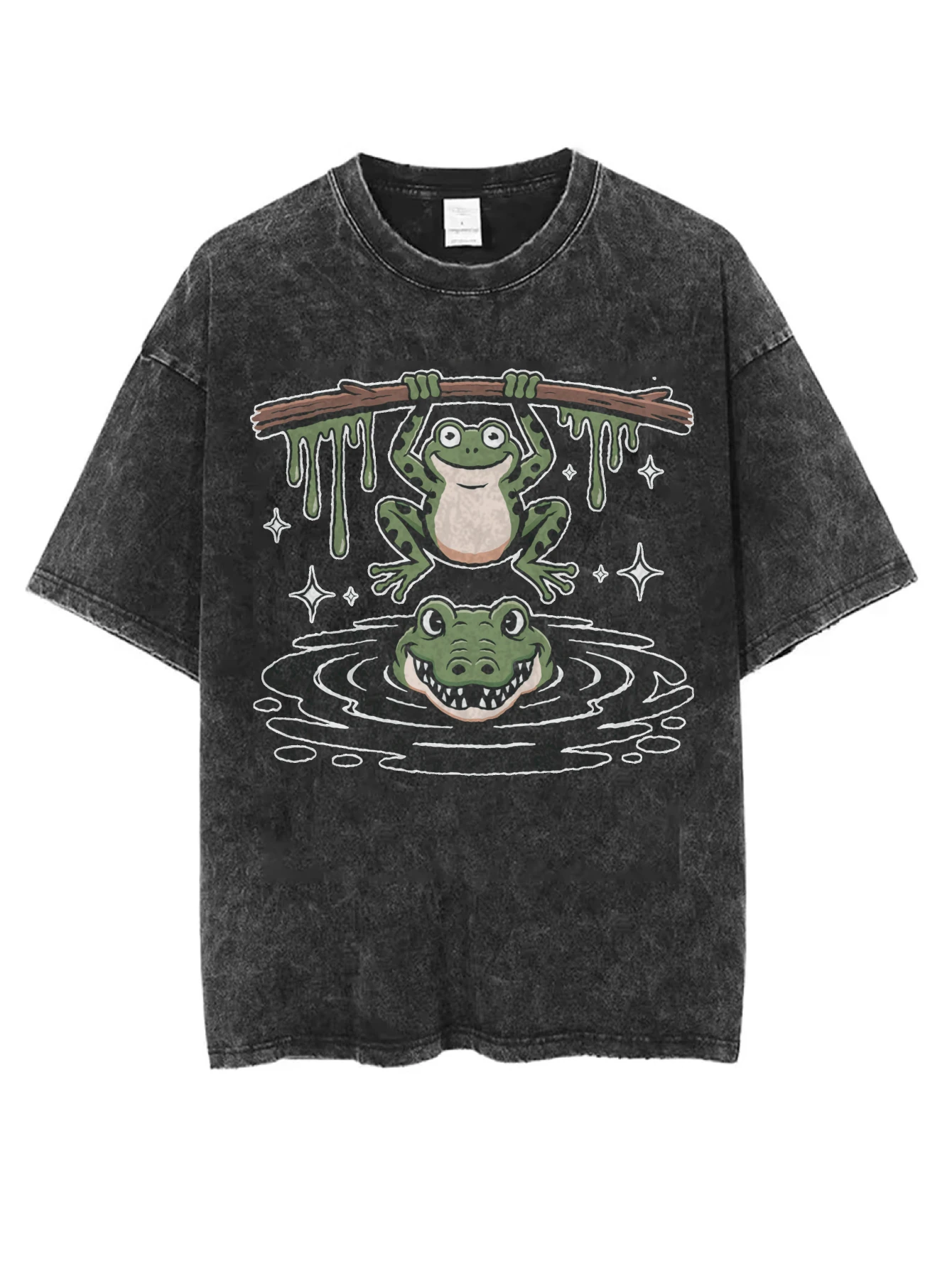 تي شيرت أسود مريح مغسول برقبة دائرية للنساء والرجال فضفاض مناسب برسومات الهالوين الأكثر مبيعًا طراز كاجوال شتوي