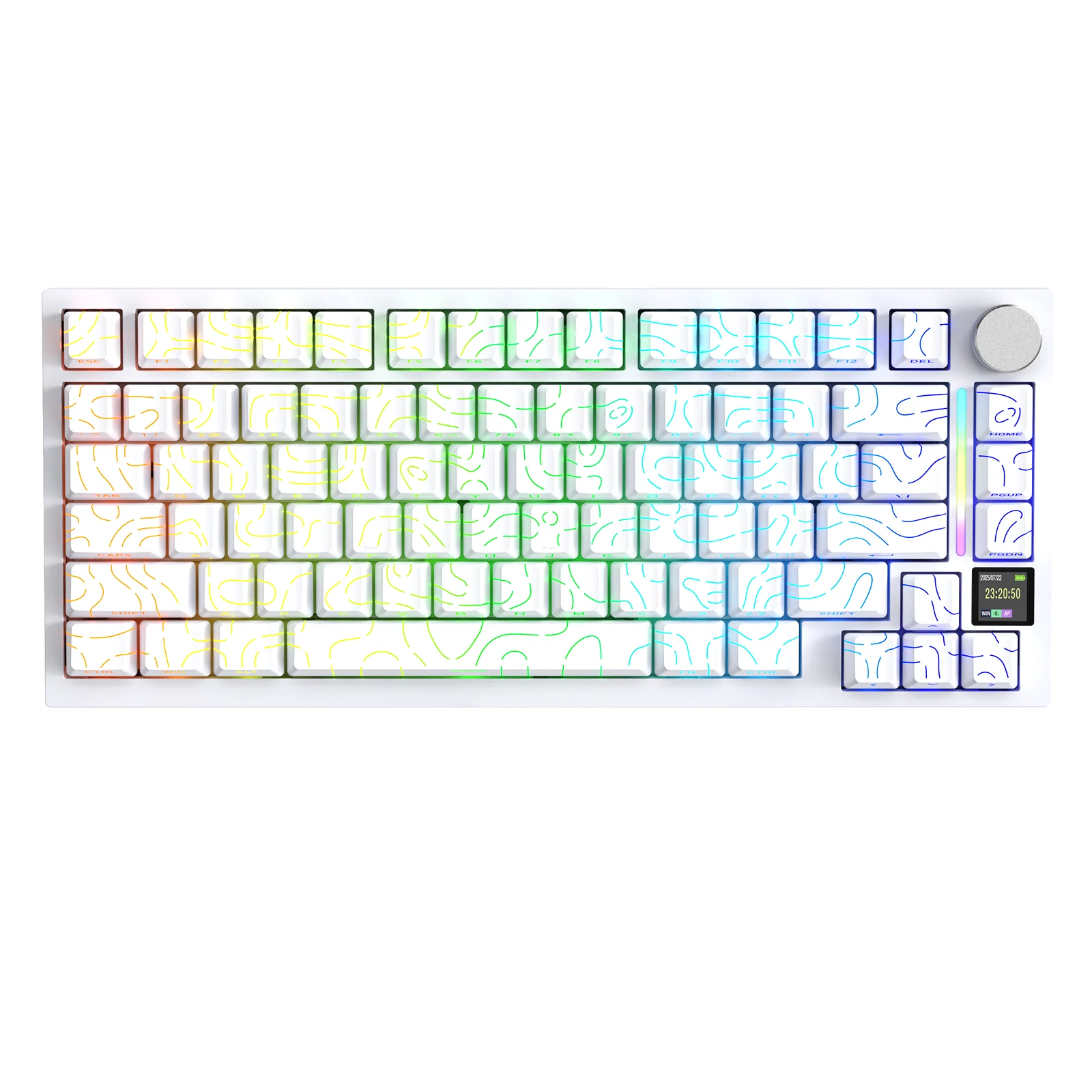 ATTACK SHARK X820 Ultra Gasket Mechanische Tastatur mit TFT-Bildschirm & Drehregler, 75% ANSI-Layout, Tri-Modus, 5 Schallabsorbierende Schaumstoffe