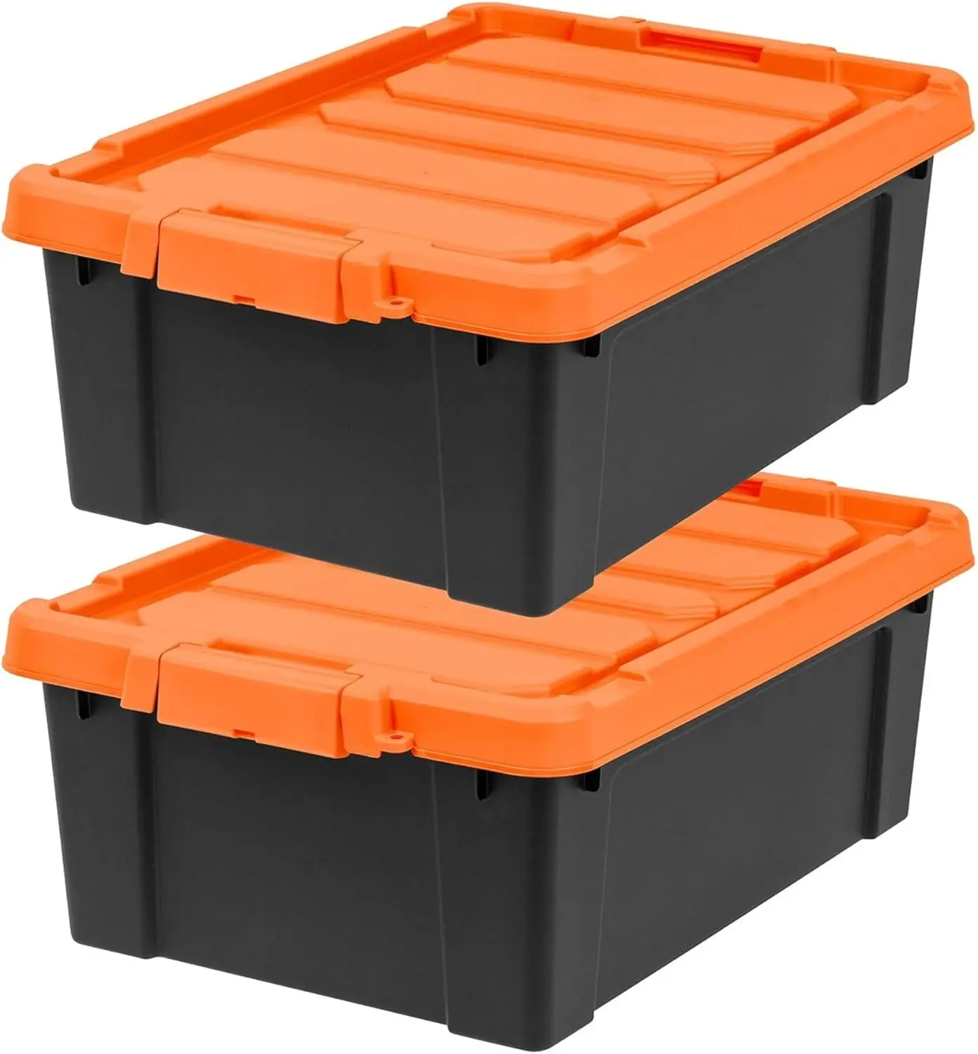 12 Gallon Lockable Storage Bins with Lids, 2pcs Heavy Duty Stackable Containers