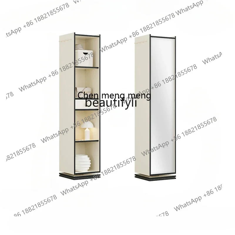 ss 8350 Floor Rotating Wardrobe with Dressing Mirror Nordic Bedroom Full Body Full-Length Mirror Corner Coat and Cap Storage Cab