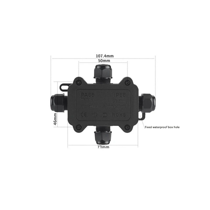 IP68 Waterproof Junction Box Electrical Connector 2-3Way Enclosure Block Cable Connecting Line Protection for Wiring Accessories