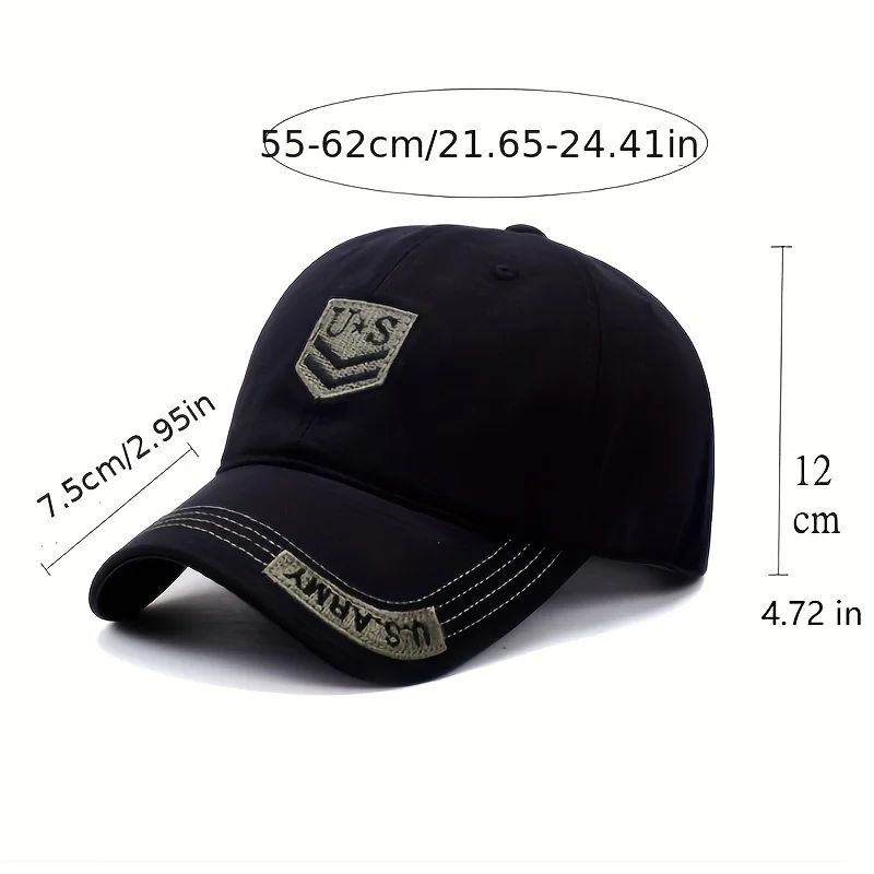 Outdoor Men\'s Camouflage Hat Trendy Embroidered Baseball Cap UV Protection Sun Hat Peaked Cap Military Cap For Fishing Hiking