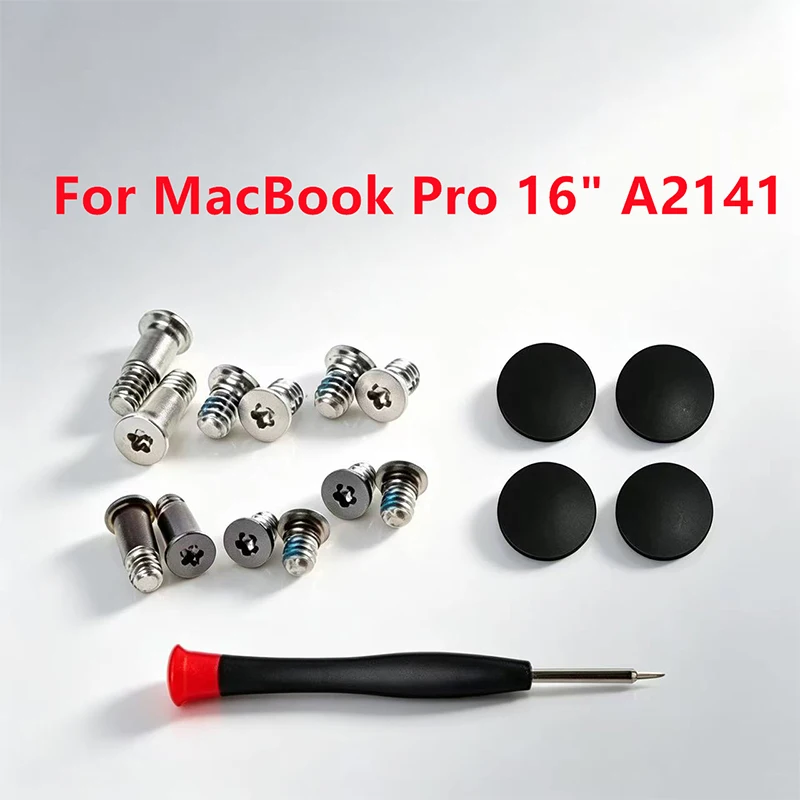 New Bottom Case Cover Screws Silver/Grey Rubber For MacBook Pro 16inch A2141 Screw Kit Repair Replacement 2019 Year