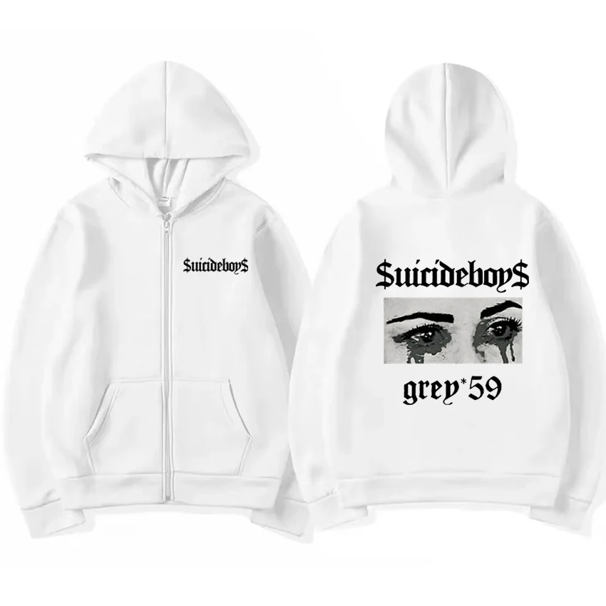 Vintage Suicideboys G59 Hip Hop album Zipper Hoodie coat Autumn Winter Men Women Casual streetwear Unisex Fleece Jacket pullover