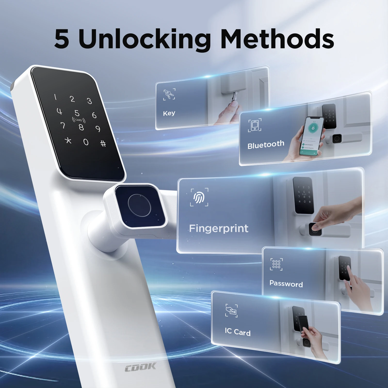 CDOK P30 Tuya Smart Lock, fingerprint lock, password lock, apartment and hotel room door lock, multi-functional unlocking.