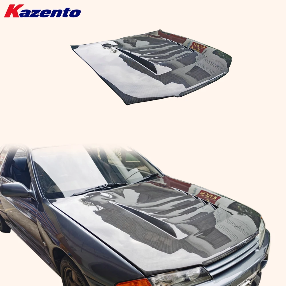 

For Nissan Skyline R32 GTR 1989-1993 2D NIS Style Front Vented Bonnet Hood Carbon Fiber/Fiber Glass