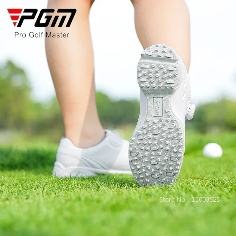 PGM Women Golf Shoes Knob Buckle Waterproof Sports Shoes Non-Slip Spikes Lightweight Sneaker Lady Breathable Trainers Size 35-40