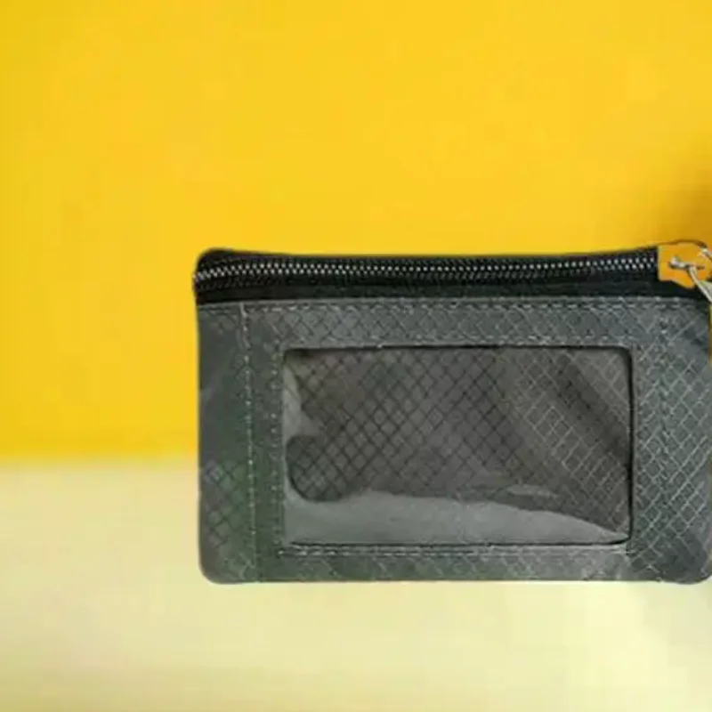 Badge Holder With ID Window Small Wallet Waterproof Anti-Theft Travel Keychain Wallet Men Women Slim Zip Card Lanyard Wallet