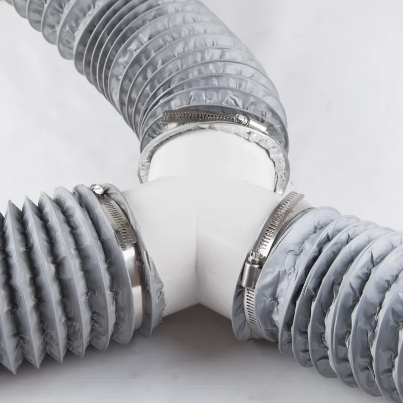 Plastic 3 Way Tee Y Ventilation Duct Connector, PVC Branch Pipe Fitting 4 6 8 Inch