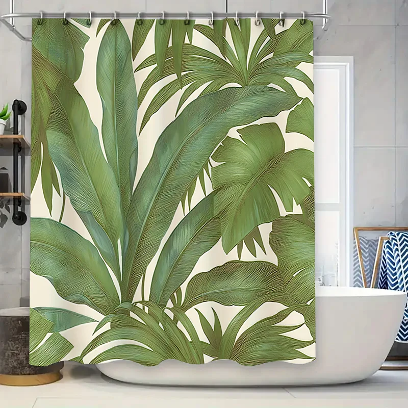 

Tropical Leaf Shower Curtain Bring The Lush Greenery Of A Rainforest Into Your Bathroom For A Fresh And Invigorating Experience