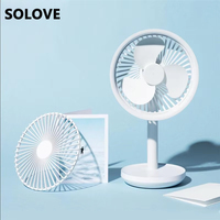 SOLOVE F5 Desktop Fan 60 Degree Shaking Head Height ,Wind Speed Adjustable 4000mAh Type-C Chargeable Light Portable Fan Home