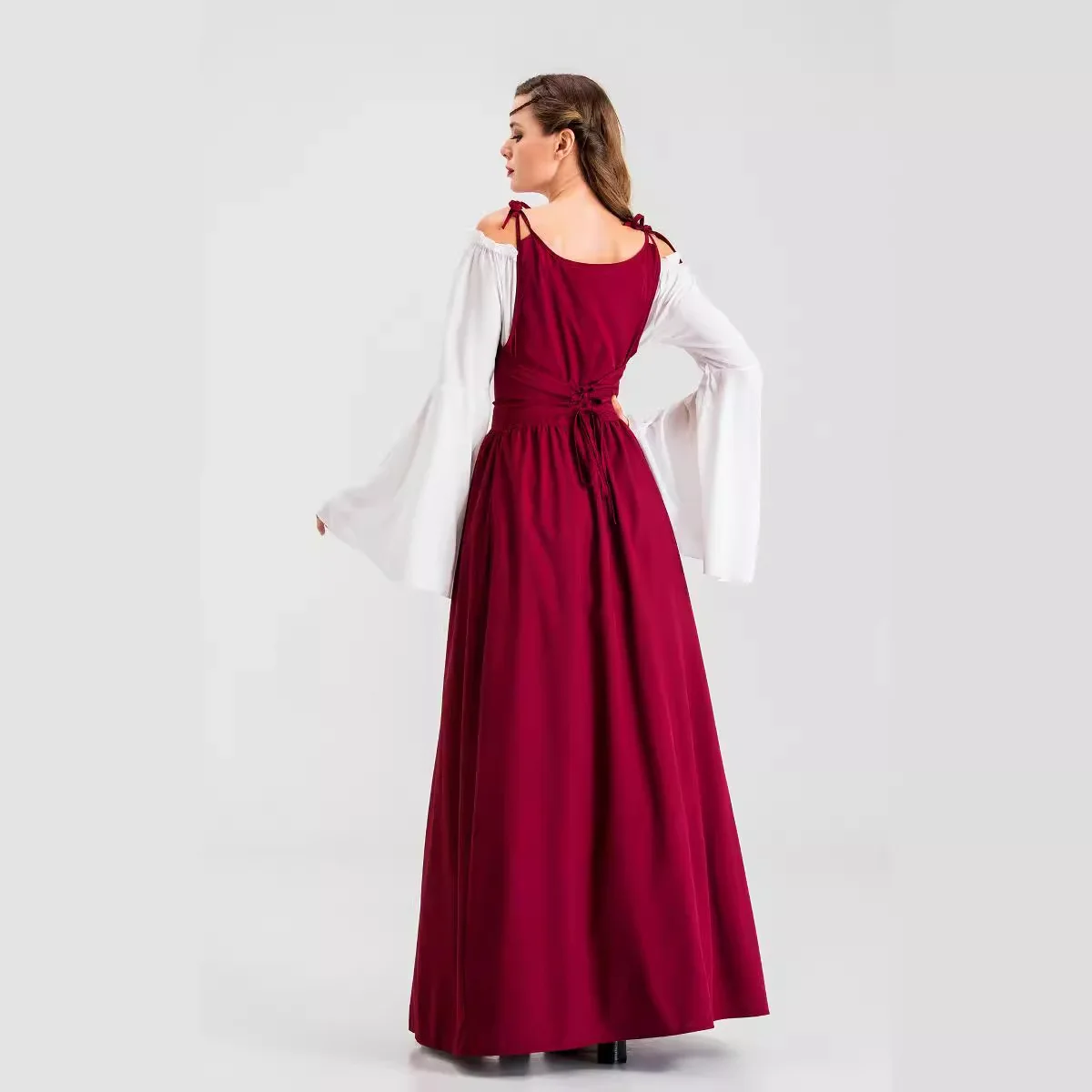 Medieval Dress for Woman Renaissance Retro Vestido Victorian Lace Up Long Dresses Halloween Carnival Party Gown Dress Plus Size