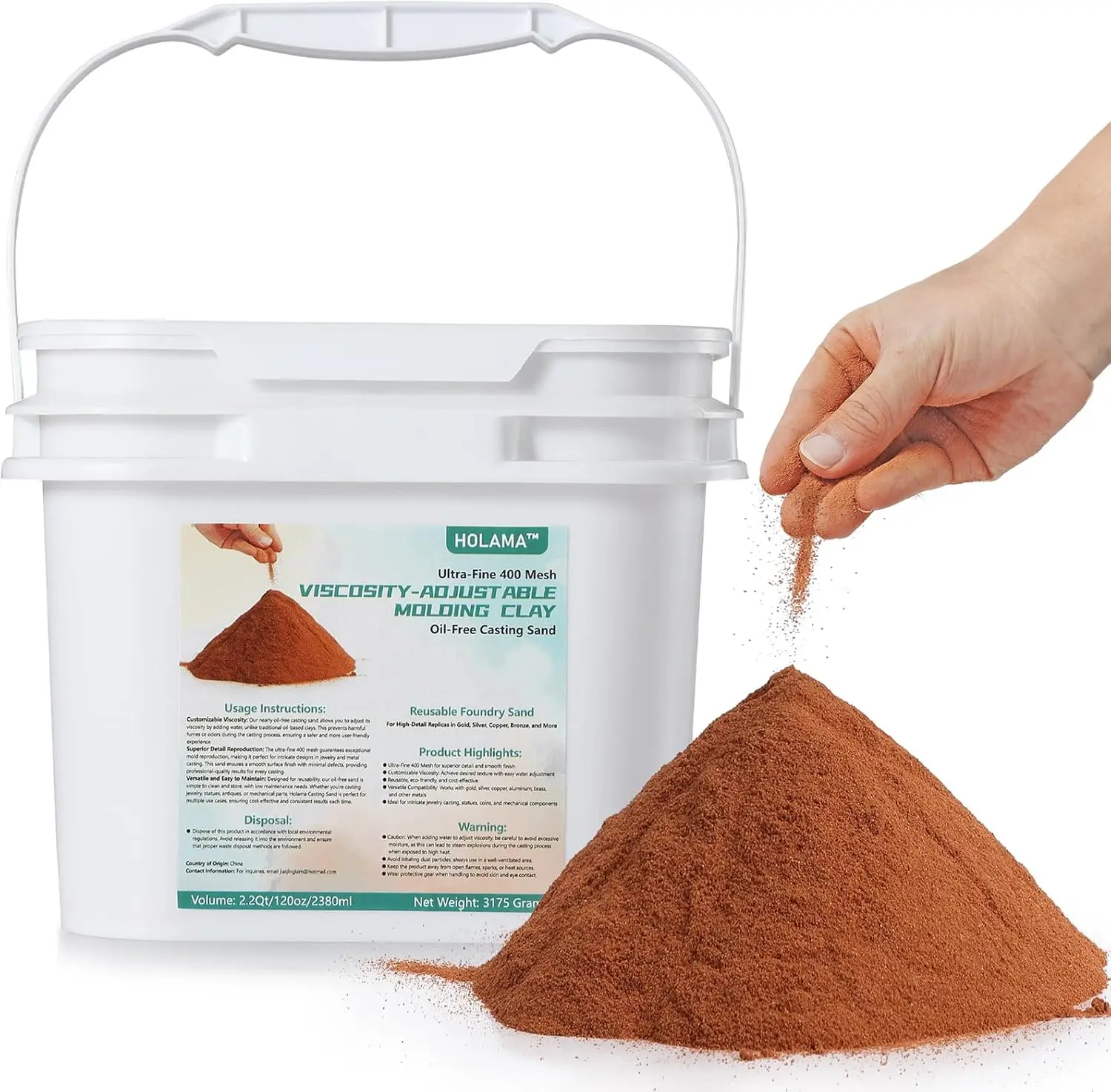 

Ультратонкий литейный песок 400 меш для изготовления металлических украшений - идеально подходит для реплик из серебра, меди, бронзы