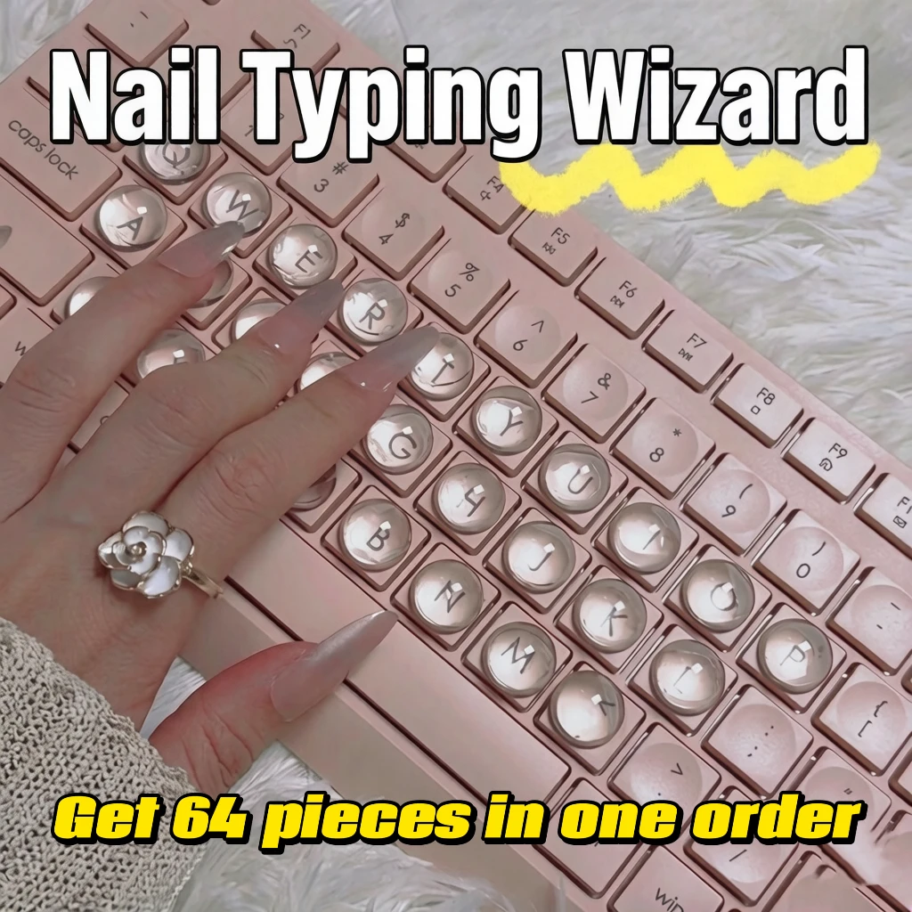 Transparent Nail Typing Helper Anti-Scratch Nail Protector Order 1 Get 64 Pcs Easy Typing