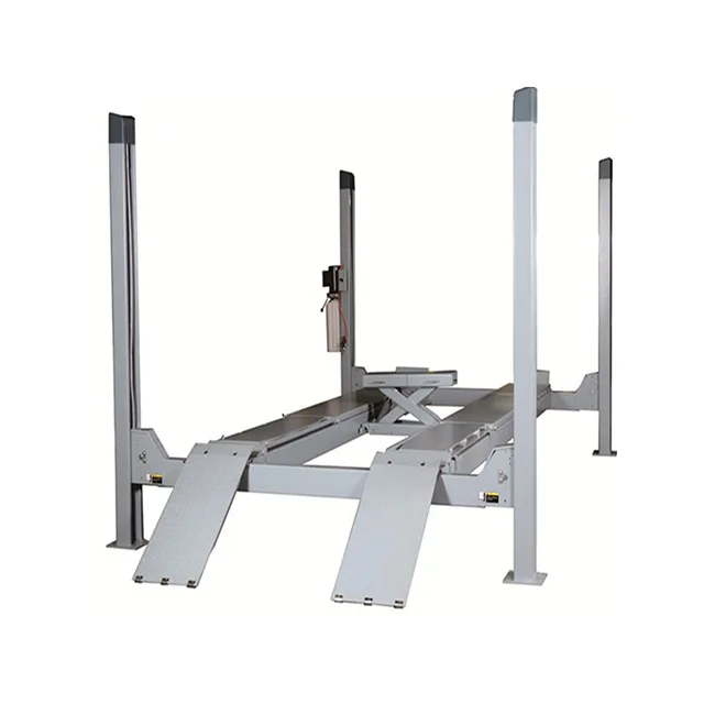 Fully Automatic Hydraulic Four-Post Vertical Flat-Plate Lift New Aluminum Alloy Car Repair Load Lift
