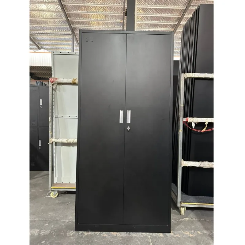 Knock Down Office Furniture 2 Swing Door Steel File Cabinet Metal Storage Cupboard Iron Filing Cabinets with Adjustable Shelf