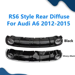 ABS Material Car Rear Bumper Lip Spoiler Diffuser For Audi A6 C7 Original Version 2012 2013 2014 2015 upgrade RS6 Style Diffuse