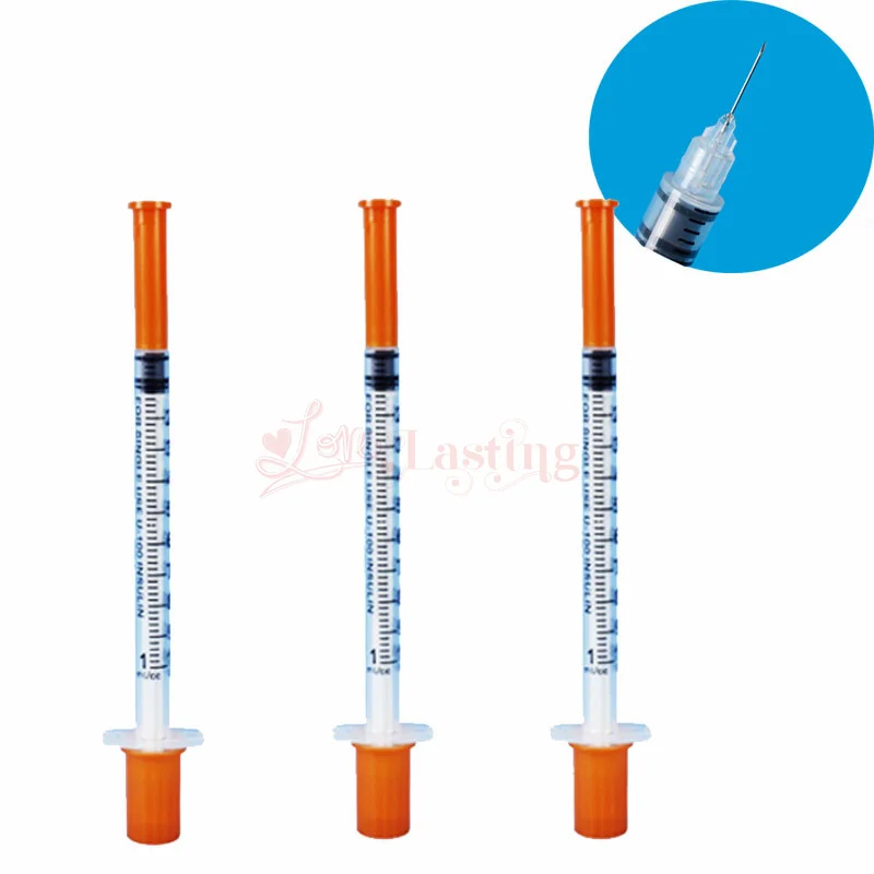 50Pcs/Pack 1ML Syringe with 30G 13mm (8Mm Long) Lab Supplies Farm Animal Cattle Sheep Horses Cat Dog Pet Syringes Liquid Tattoo