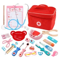 Children's Wooden Pretend Play Doctor Toys Set Medical Simulation Toy for Kids Role Playing Nurse Kit Unisex Educational Fun