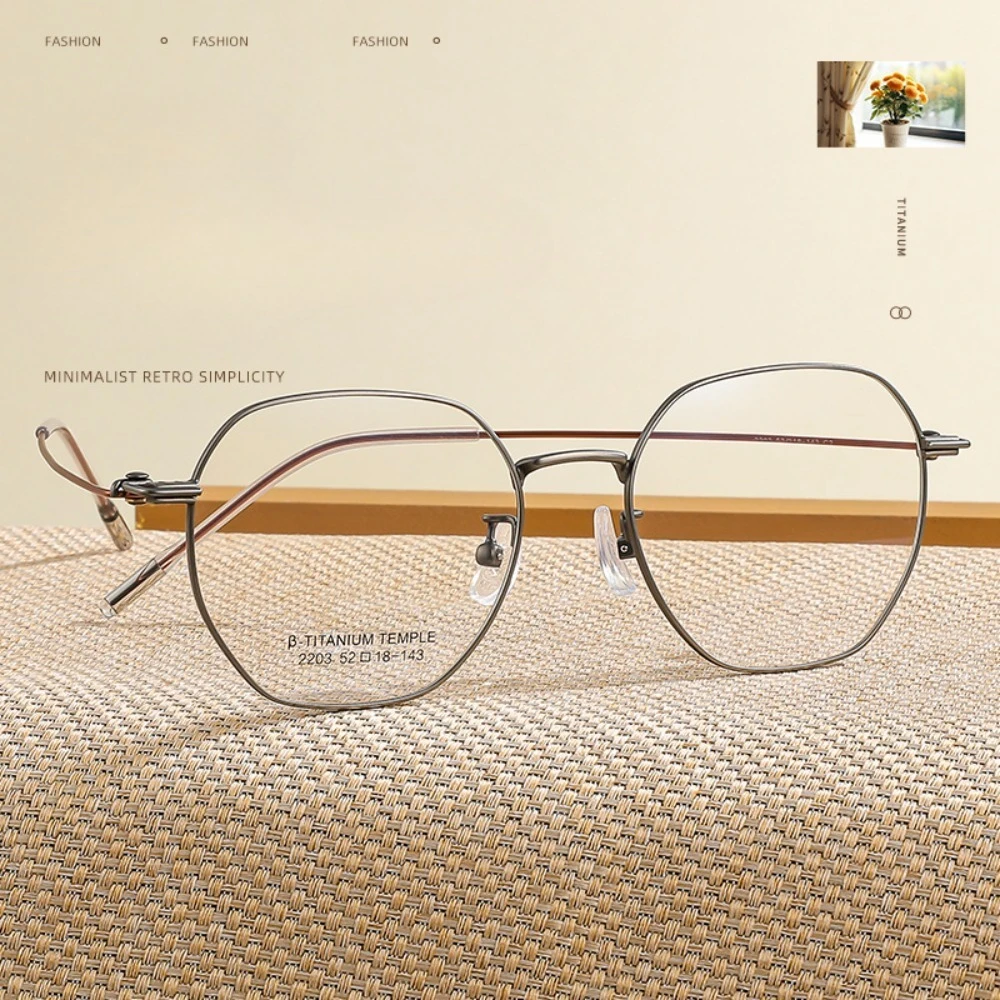 New vintage glasses frames men's myopia glasses frames girls ultra-light pure titanium frames