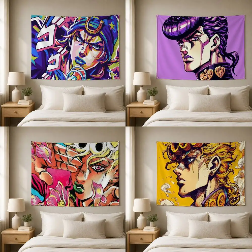 J-JoJo's Bizarre Adventure  Decorative Art Flag Banner for Picnic Camping Party and Home Decor