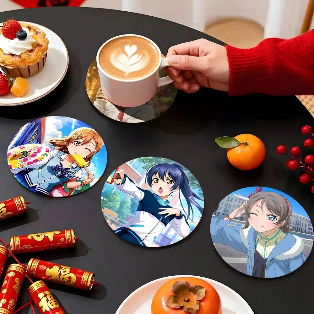 

1pc Anime Love Live! Wooden Coaster Colour Printing Cup Mat Home Desk Decoration Gifts
