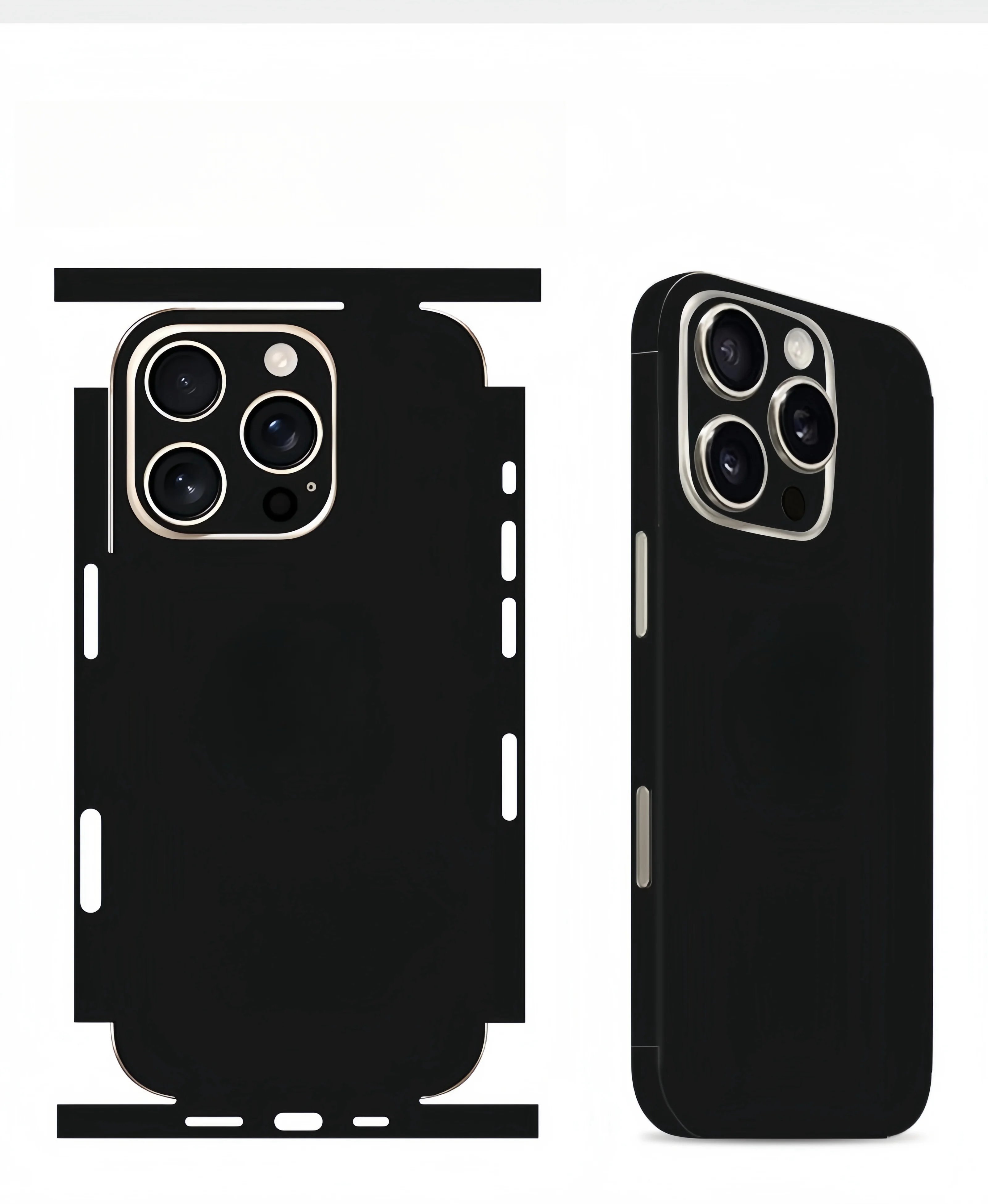 Plain Color Skin Wrap For iPhone 16 Pro Max Sticker 15 14 Plus Back Film 13 12 Mini Protective Decal Side Frame Back Protector