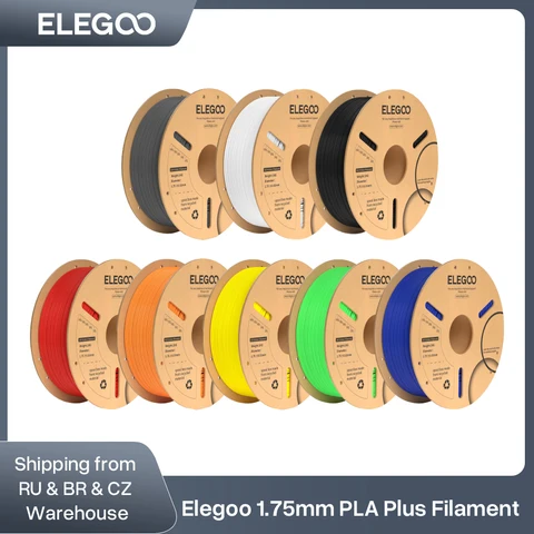 ELEGOO PLA + Filamento 1.75mm 3D PLA para materiais de consumíveis de impressora FDM compatível com a maioria das impressoras FDM (1KG/carretel, 2,2 lbs)