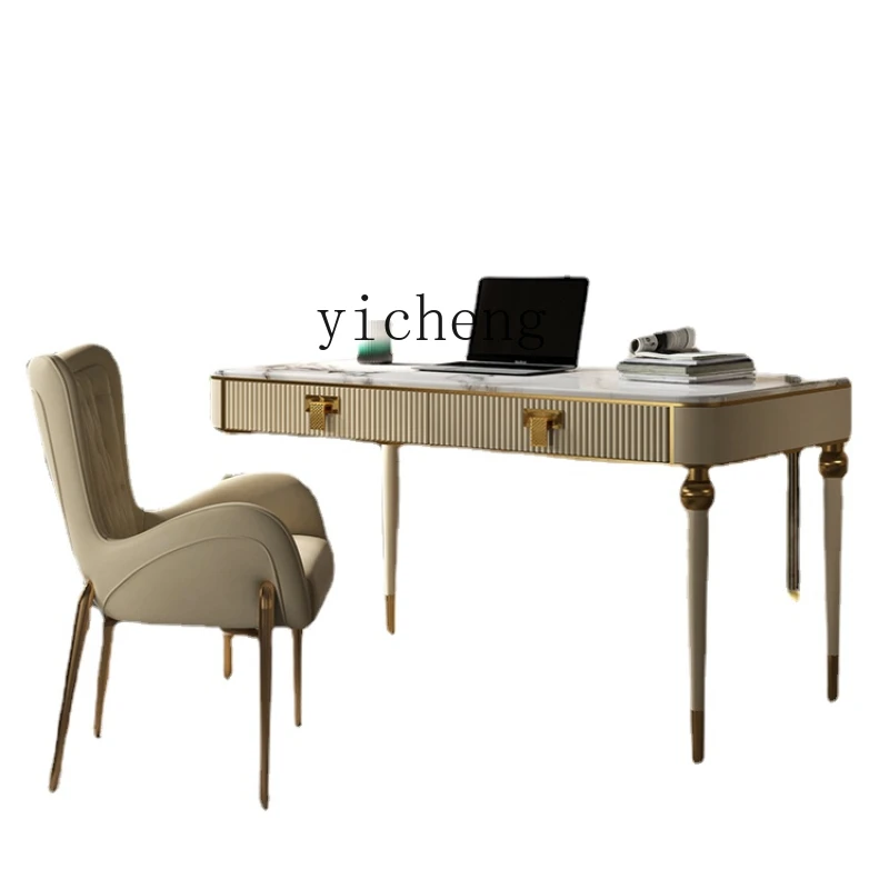 XL Luxury Study Desk, Marble Rock Plate, High end Modern Fashion Office Desk for Home Use