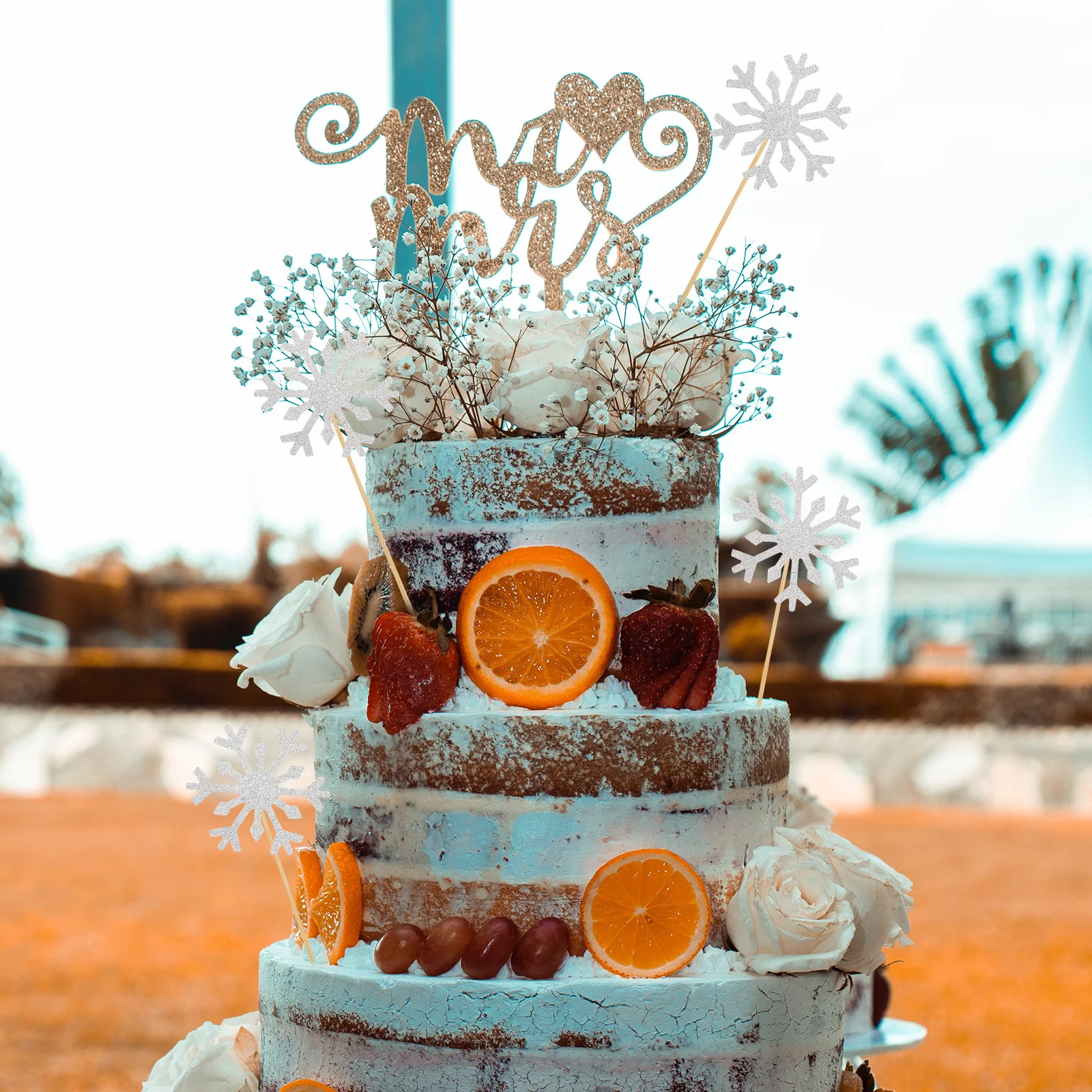 

100Pcs Cake Decoration Flags Chic Snowflake Inserts for Cupcakes Birthday Party Dessert Table Ornaments Cupcake Toppers