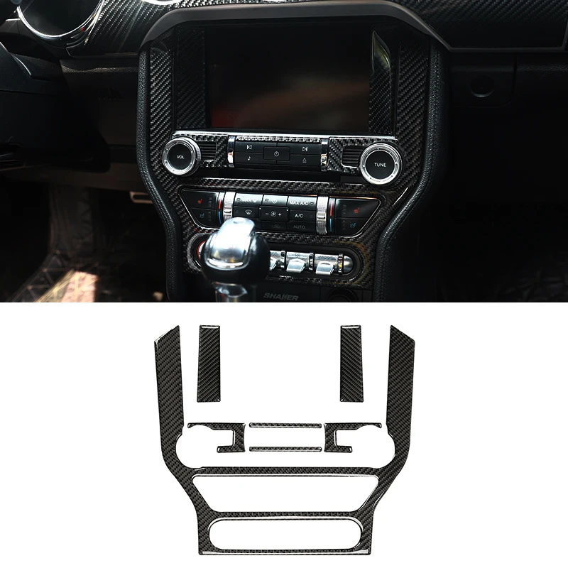 

For Ford Mustang 2015 2016 2017 2018 2019 Car Interior Decorative Accessories Center Panel Car Carbon Fiber Black Stickers