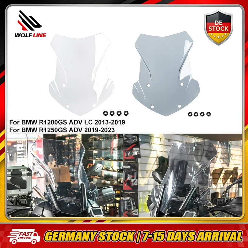 WOLFLINE Motorrad-Windschutzscheibe für BMW R1200GS ADV LC 2013 - 2019 R1250GS ADV 2019 - 2023 Windschutzscheibe Windschutzschild