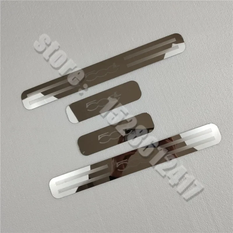 For Fiat 500 500C 500X 500L 2010-2024 stainless steel car door sill protector Thresholds car door guard Stickers Accessories