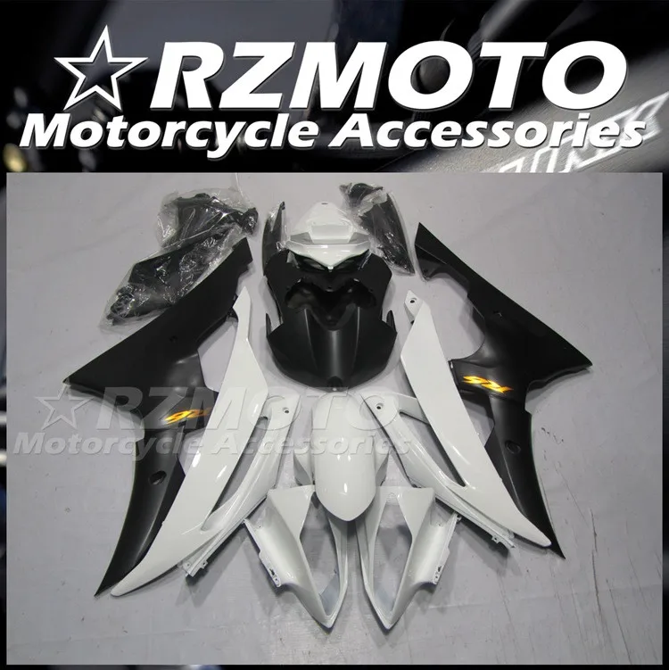 4Gifts New ABS Motorcycle Fairings Kit Fit For YAMAHA R6 2008 2009 2010 2011 2012 2013 2014 2015 2016 Bodywork Set Black White