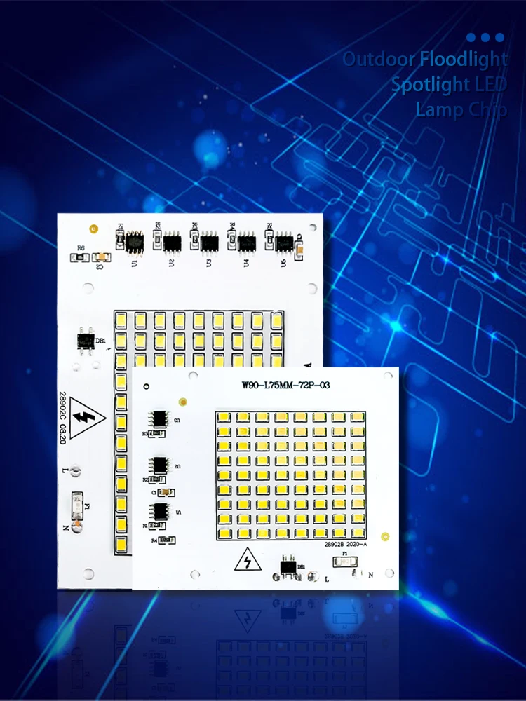 Lampe à puce LED 10W 20W 30W 50W 100W SMD 2835, projecteur à large faisceau, éclairage extérieur, AC 220V 230V 240V