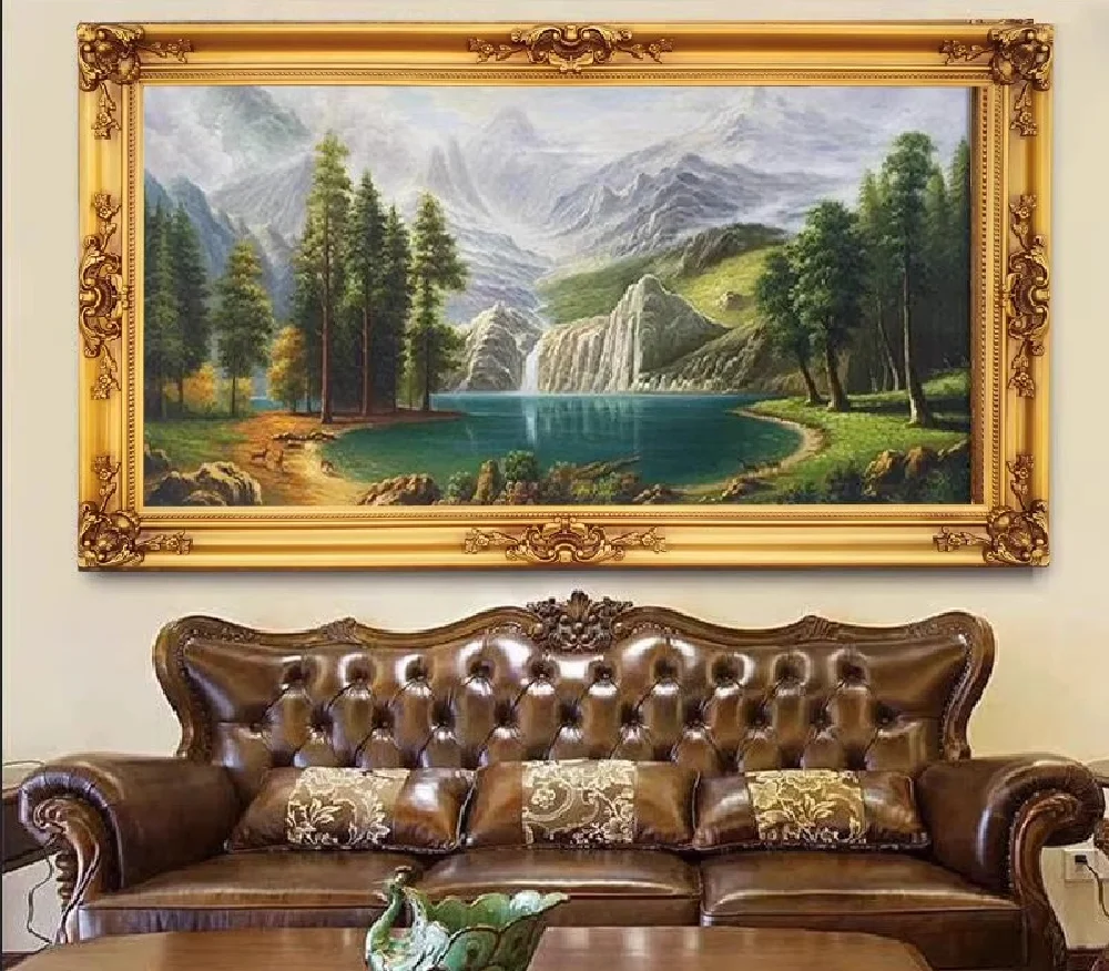 Custom Size Solid Wood Picture Frame for Hotel Lobby Porch Decorative Photo Frame Wooden Picture Frame