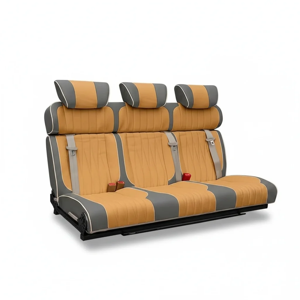 

Camper Van Seat Bed Reclining Forward Sliding Cushion Converts to Bed Fabric Custom 1 to 4 Seats Optional Colors Van Conversion