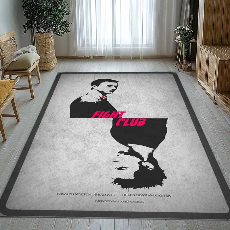 Vintage Fight Club Movie Large Area Rug,Soft Non-Slip Carpet Mat for Living Room Bedroom Playroom,Sofa Floor Rug,Home Decor Gift